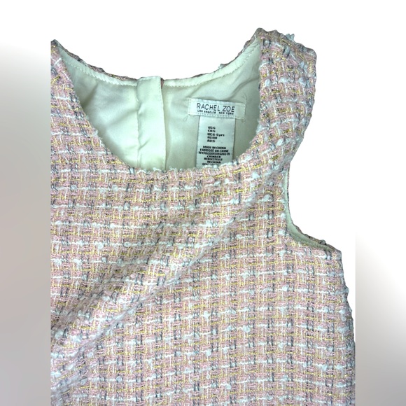 Rachel Zoe Size5 Shift Dress Metallic Pink/Gold Tweed Holiday Dress(lined) - Picture 2 of 6